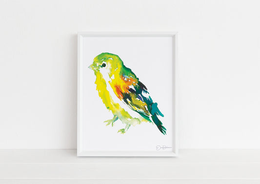 Bird Watercolor Print | "Will the Wee Bird" by Jess Buhman, Choose Your Size, Select Your Size, Woodland Animal, Bright Bird, Gift for Her