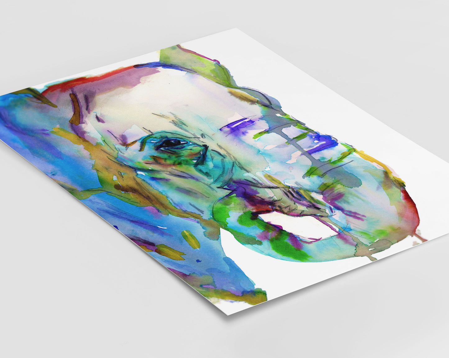 Elephant Watercolor Digital Download | "Elephun" by Jess Buhman, Instant Download, Print at Home, Elephant Painting, Nursery Art