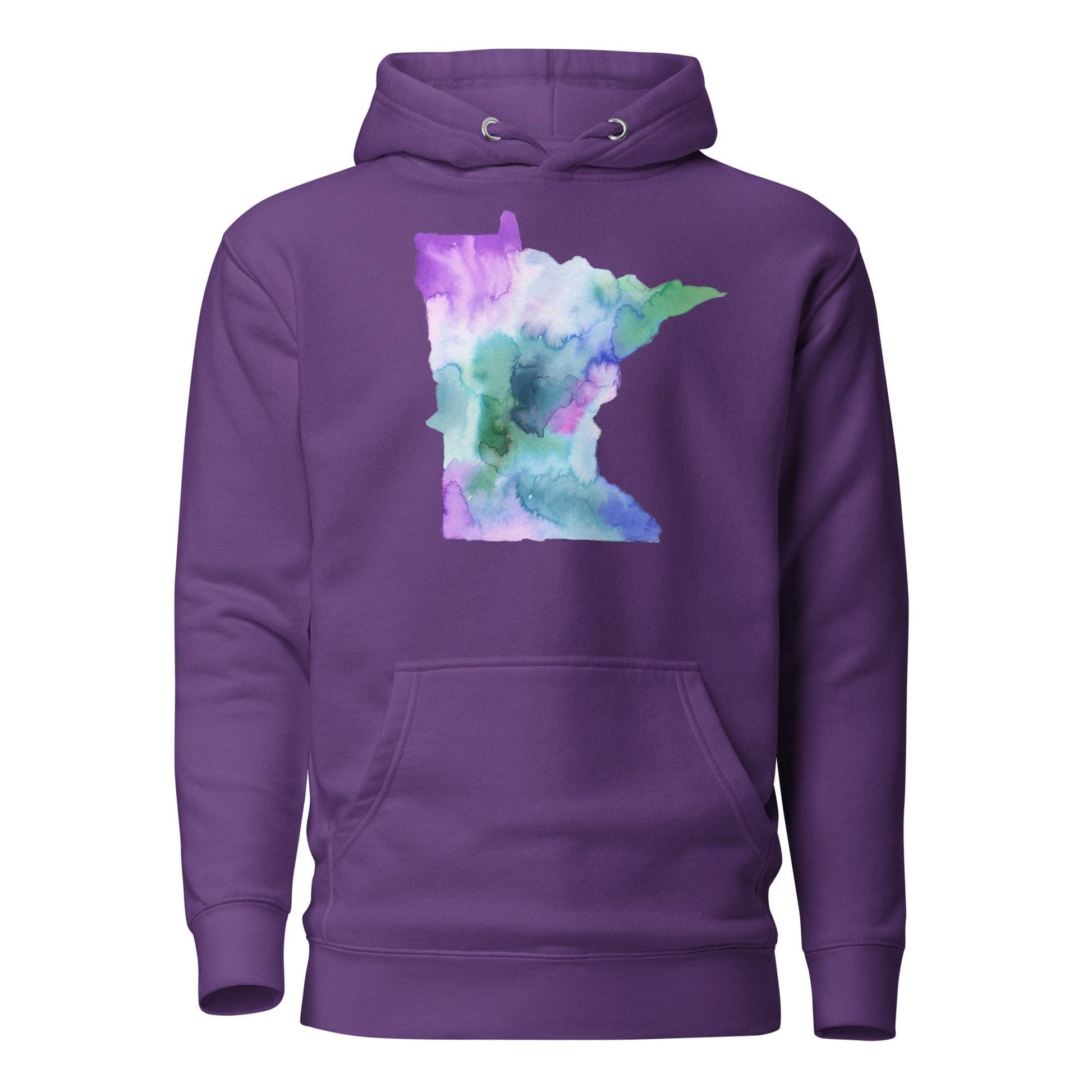 Minnesota Love Unisex Hoodie with watercolor artwork by Jess Buhman