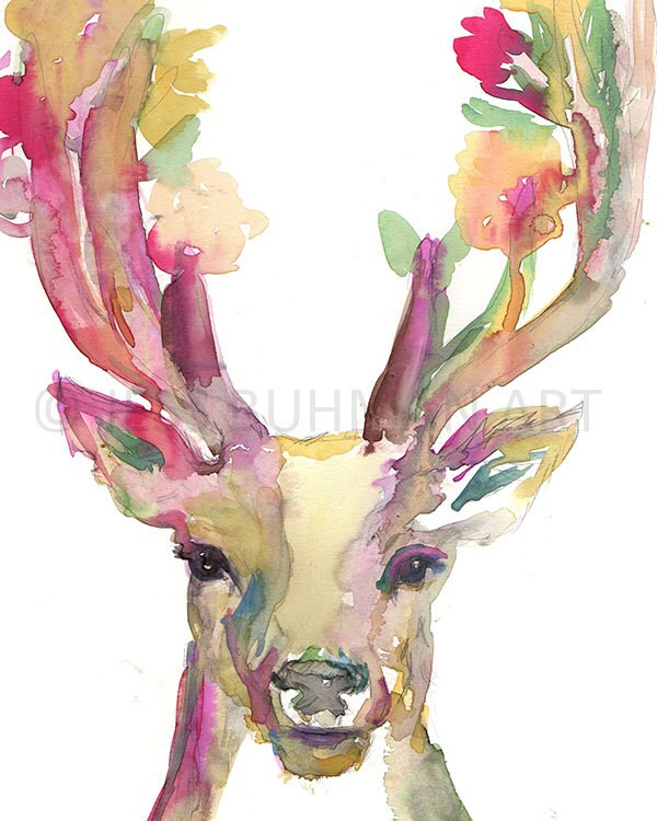 Watercolor Deer Print | "You Are Deer To Me" by Jess Buhman, Multiple Sizes, Select Your Size, Print of Deer, Deer Watercolor, Buck Art