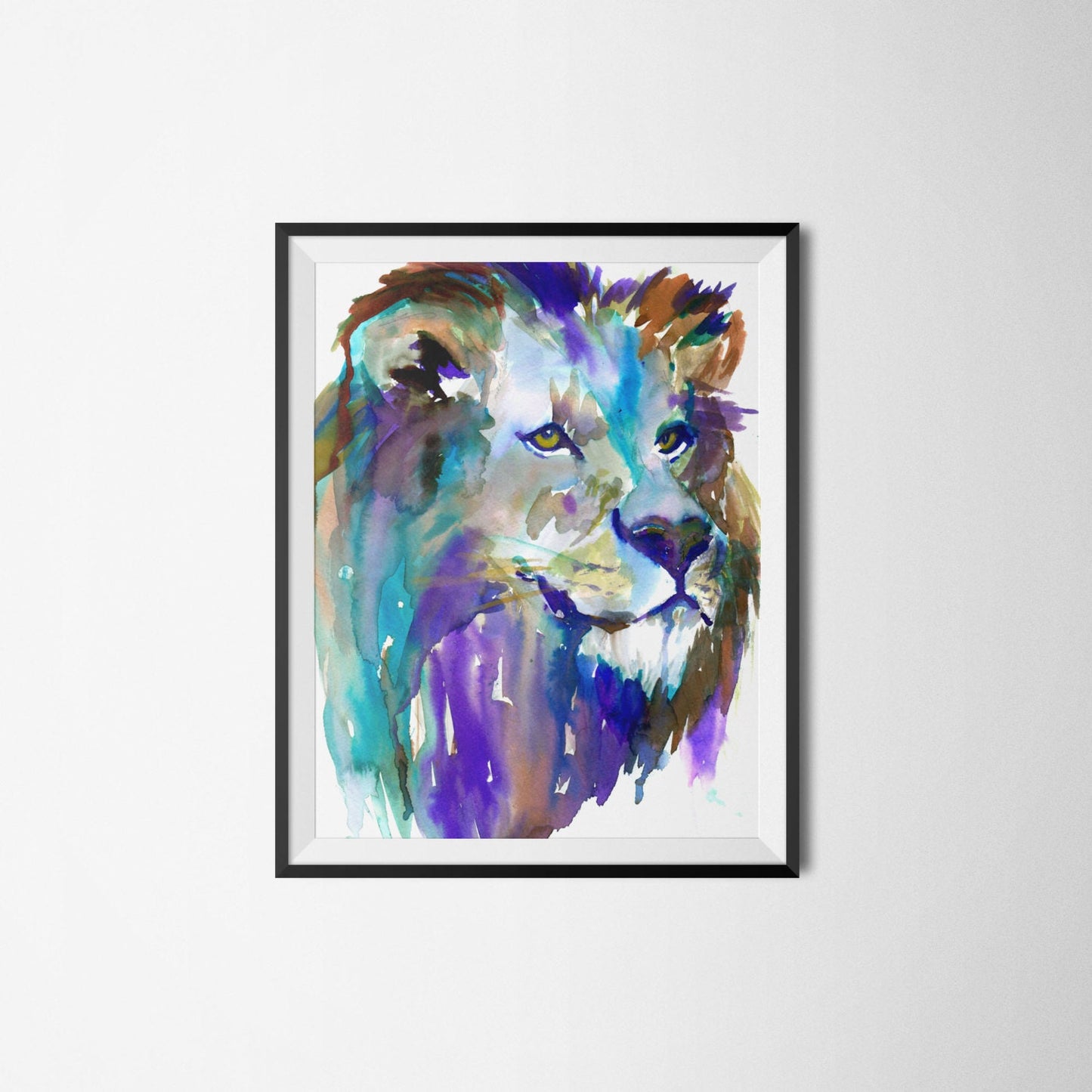 Lion Watercolor Digital Download Print, "The King" by Jess Buhman, Instant Download, Digital File, Nursery Decor