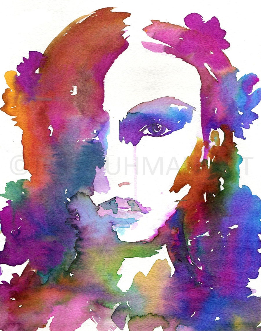 Watercolor Woman Face | "Scarlette" by Jess Buhman, Multiple Sizes, Select Your Size, Watercolor Portrait, Fashion Illustration, Minimal Art