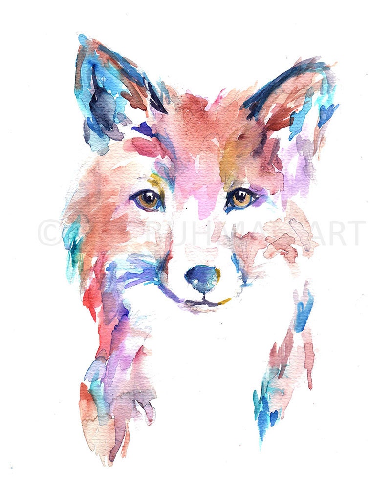 Fox Watercolor Print | "Farah the Fox" by Jess Buhman, Multiple Sizes, Select Your Size, Nursery Painting. Baby Room Decor, Fox Art